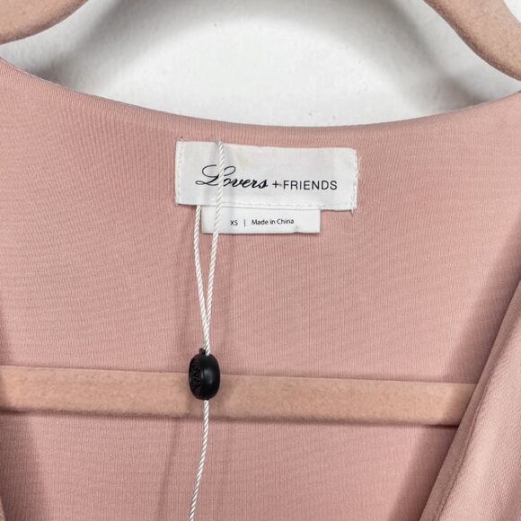 NWOT Lovers and Friends Love Happy Mauve Low Cut Surplice Ruched Mini Dress XS - Picture 5 of 13